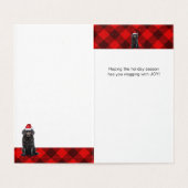 Newfoundland Hondenvakantie Rode Plaid Kerst Kaart (Binnenkant ongevouwen)