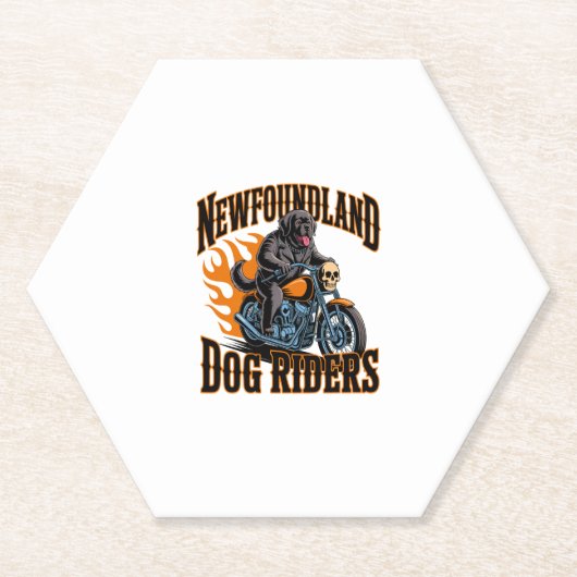 Newfoundland-hondrijder Kartonnen Onderzetters (Voorkant)