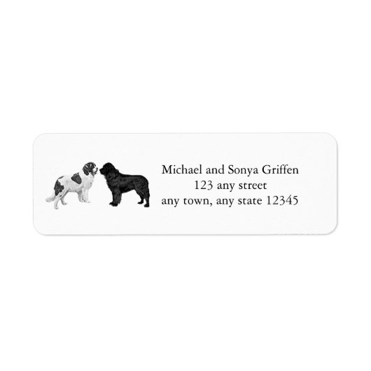 Newfoundland Hound Retouradres Labels (Voorkant)