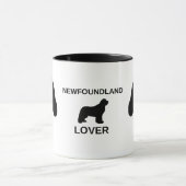 Newfoundland Hound Zwarte Piepende Cartoon Mok (Midden)