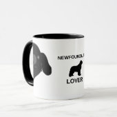Newfoundland Hound Zwarte Piepende Cartoon Mok (Voorkant links)