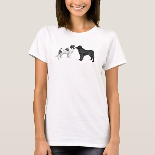 Newfoundland hounds Landseer Zwart T-shirt (Voorkant)