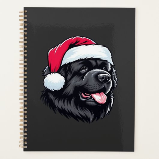 Newfoundland in a Santa Hat Classic T-Shirt Planner (Voorkant)