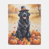 Newfoundland in de herfstbladeren dankdag kunst fleece deken (Voorkant)