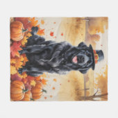 Newfoundland in de herfstbladeren dankdag kunst fleece deken (Voorkant (Horizontaal))