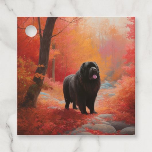 Newfoundland in Herfst laat Herfst inspireren Bedankjes Labels (Voorkant)