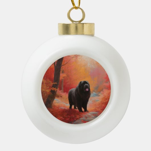 Newfoundland in Herfst laat Herfst inspireren Keramische Bal Ornament (Voorkant)