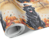 Newfoundland in herfstbladeren dankdag kunst cadeaupapier (Rol Hoek)