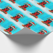 Newfoundland in sneeuw met kerstcadeaus cadeaupapier (Hoek)