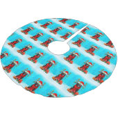 Newfoundland in sneeuw met kerstcadeaus kerstboom rok (Gekanteld)