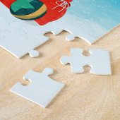 Newfoundland in sneeuw met kerstcadeaus legpuzzel (Zijkant)