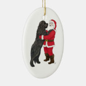 Newfoundland Jowly Kerstgroet Keramisch Ornament (Rechts)