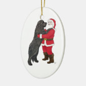 Newfoundland Jowly Kerstgroet Keramisch Ornament (Links)
