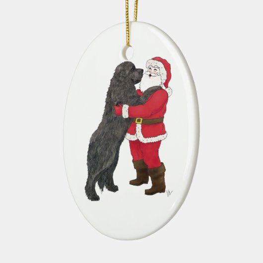 Newfoundland Jowly Kerstgroet Keramisch Ornament (Links)