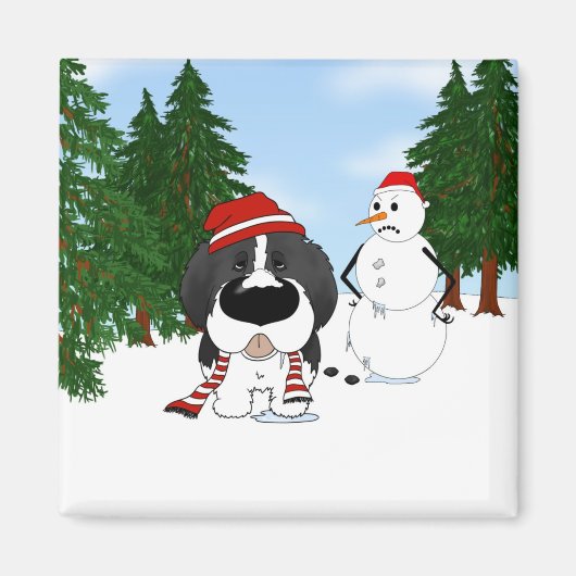 Newfoundland Kerst Magneet (Voorkant)
