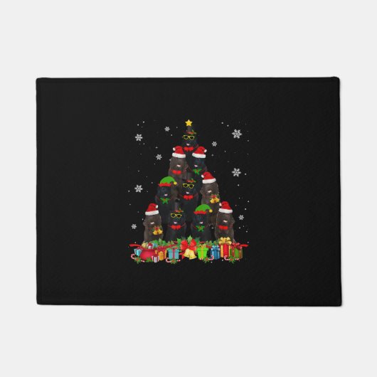 Newfoundland kerstboom Funny Dog Lover Xmas Deurmat (Voorkant)
