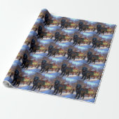 Newfoundland Kerstfeest Periode Cadeaupapier (Uitgerold)