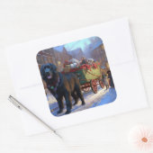 Newfoundland Kerstfeest Periode Vierkante Sticker (Envelop)