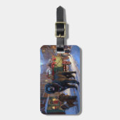 Newfoundland Kerstfeest Seizoen Bagagelabel (Voorkant verticaal)