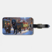 Newfoundland Kerstfeest Seizoen Bagagelabel (Achterkant horizontaal)