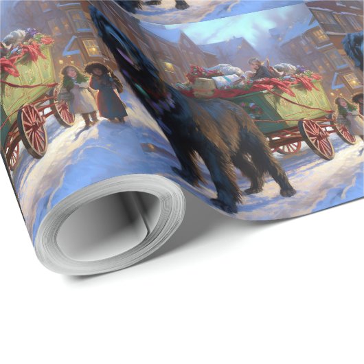 Newfoundland Kerstfeest Seizoen Cadeaupapier (Rol Hoek)