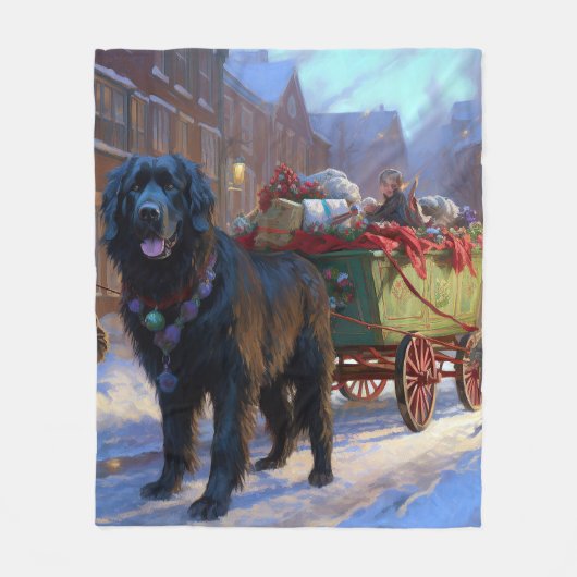 Newfoundland Kerstfeest Seizoen Fleece Deken (Voorkant)