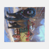 Newfoundland Kerstfeest Seizoen Fleece Deken (Voorkant (Horizontaal))