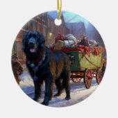 Newfoundland Kerstfeest Seizoen Keramisch Ornament (Voorkant)