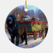 Newfoundland Kerstfeest Seizoen Keramisch Ornament (Achterkant)