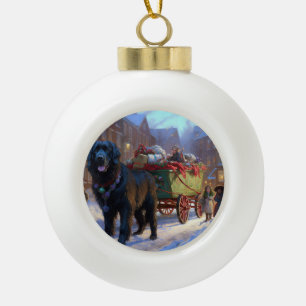 Newfoundland Kerstfeest Seizoen Keramische Bal Ornament