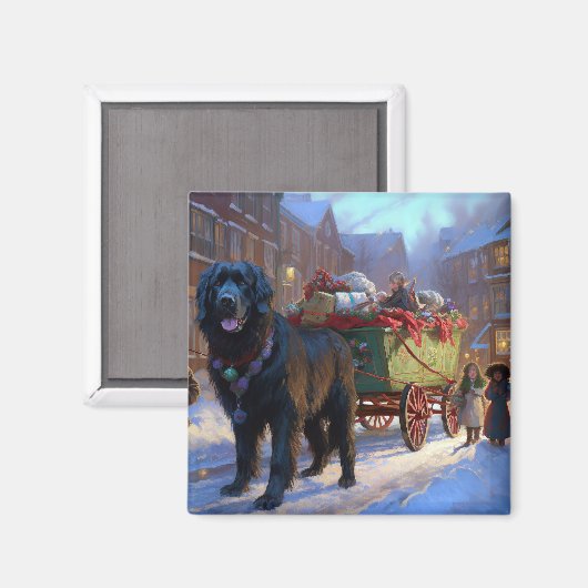 Newfoundland Kerstfeest Seizoen Magneet (Voorkant / Achterkant)