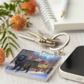 Newfoundland Kerstfeest Seizoen Sleutelhanger (Voorkant Rechts)