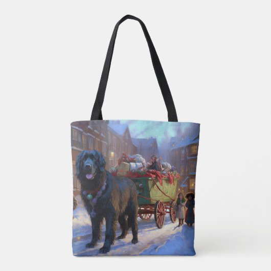 Newfoundland Kerstfeest Seizoen Tote Bag (Achterkant)
