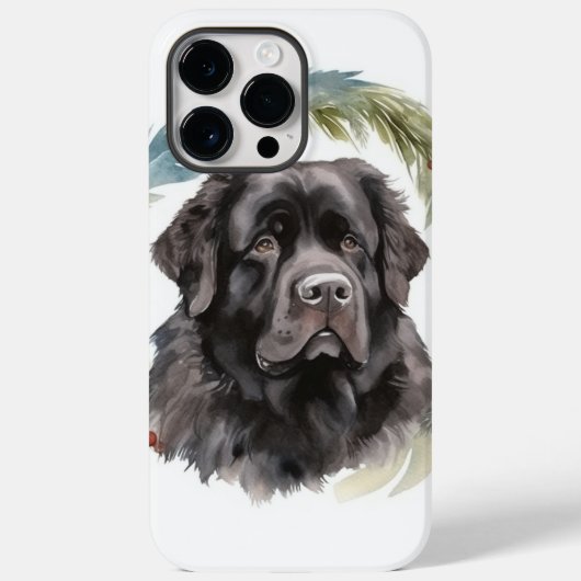 Newfoundland Kerstkrans Feestelijke Pup Case-Mate iPhone Case (Achterkant)