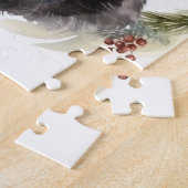 Newfoundland Kerstkrans Feestelijke Pup Legpuzzel (Zijkant)