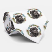 Newfoundland Kerstkrans Feestelijke Pup Stropdas (Opgerold)