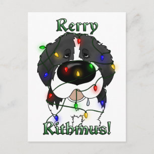 Newfoundland kerstlampjes feestdagenkaart