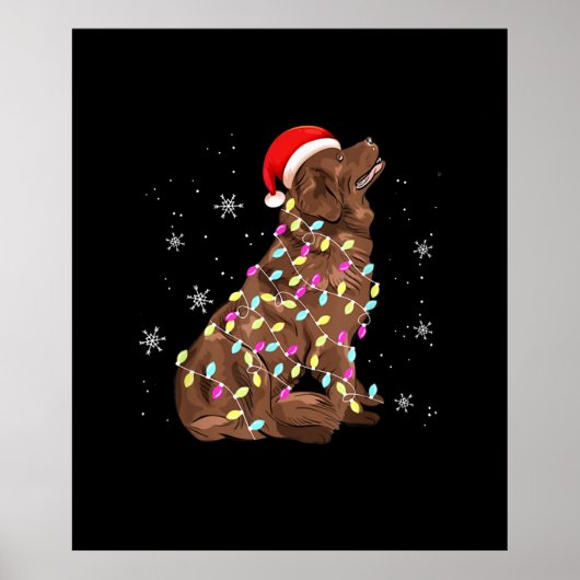 Newfoundland Kerstlicht | Funny Dog Lover Poster (Voorkant)