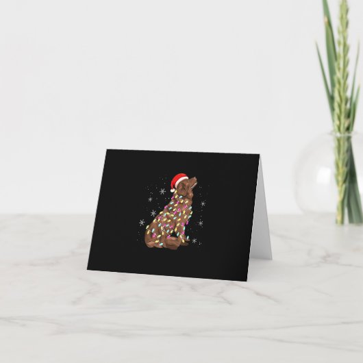 Newfoundland Kerstlicht | Grappige Hond Liefhebber Kaart (Voorkant)