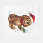 Newfoundland Kerstman Hoed Fleece Deken (Voorkant (Horizontaal))