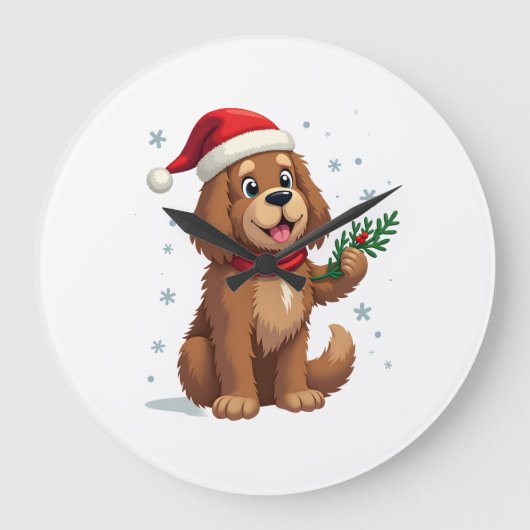 Newfoundland Kerstman Hoed Grote Klok (Voorkant)