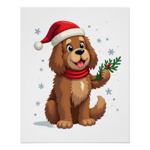 Newfoundland Kerstman Hoed Perfect Poster