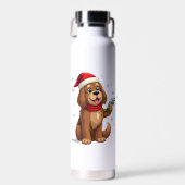 Newfoundland Kerstman Hoed Waterfles (Voorkant)