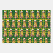 Newfoundland Kerstmis Dog Green Play Holiday Inpakpapier Vel (Voorkant 3)