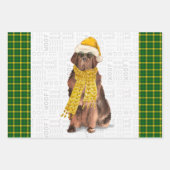 Newfoundland Kerstmis Dog Green Play Holiday Inpakpapier Vel (Voorkant)