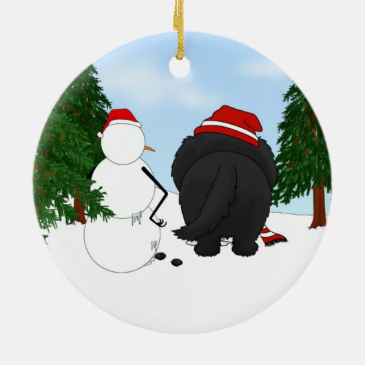 Newfoundland Kerstmis Keramisch Ornament (Achterkant)