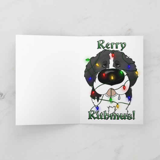 Newfoundland kerstverlichting feestdagen kaart (Binnen)