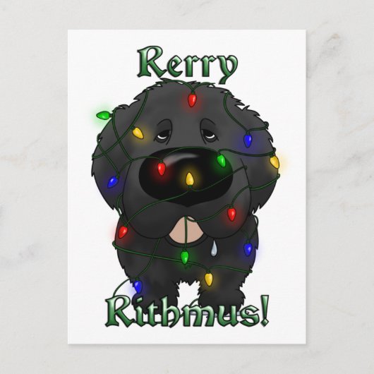 Newfoundland kerstverlichting feestdagenkaart (Voorkant)