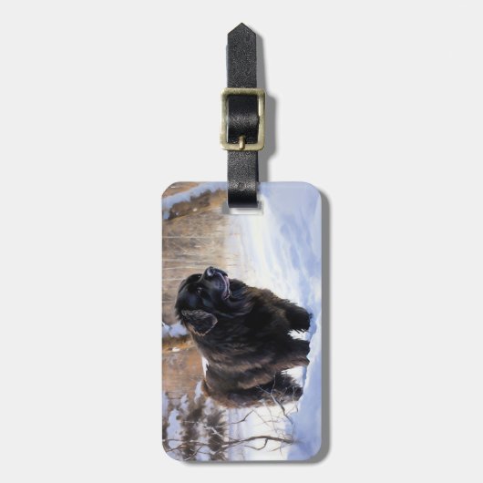 Newfoundland laat het sneeuwen Kerstmis Bagagelabel (Voorkant verticaal)