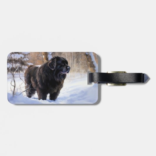 Newfoundland laat het sneeuwen Kerstmis Bagagelabel (Achterkant horizontaal)